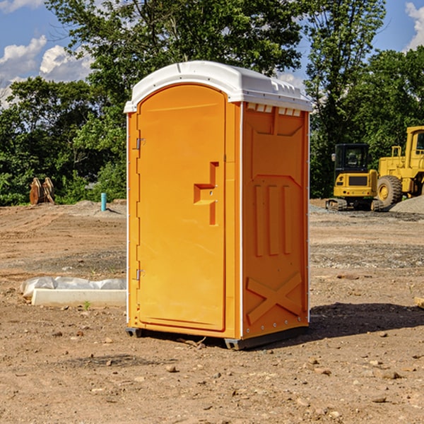 how often are the portable restrooms cleaned and serviced during a rental period in Macoupin County Illinois